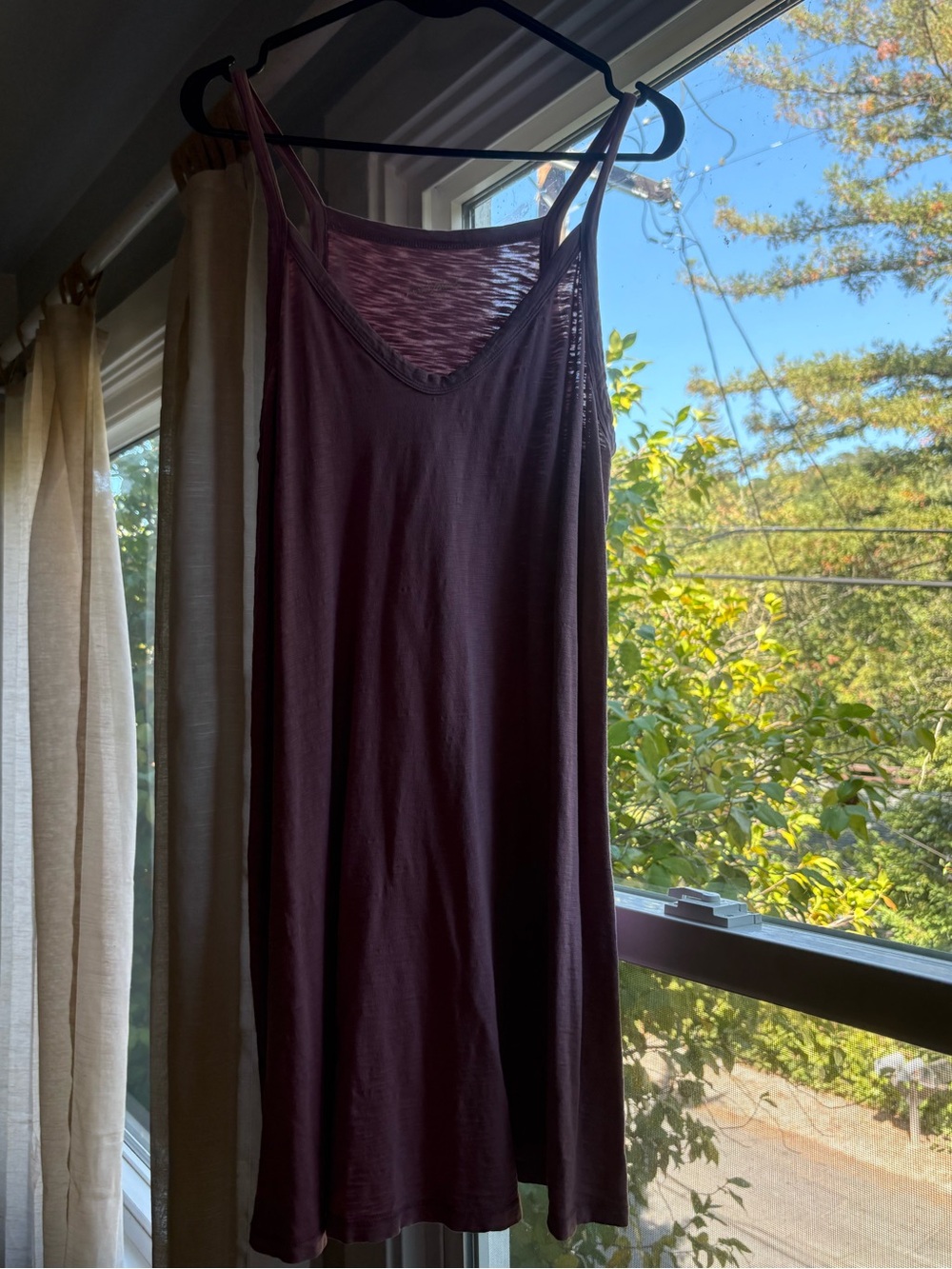 Women’s Sleeveless V-Neck Slip Dress - Plum